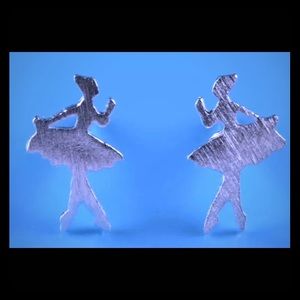 Sterling Silver Ballet Dancer Stud Earrings